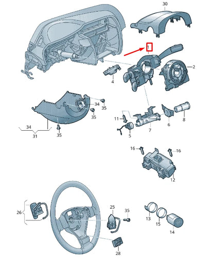 NEW VW POLO 6R STEERING COLUMN STALK SWITCH 6C0953513IGI