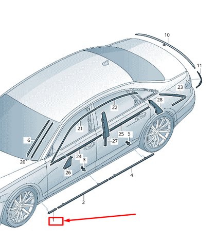 NEW AUDI A8 4N RIGHT FENDER LINING 4N0854960B3Q7 ORIGINAL