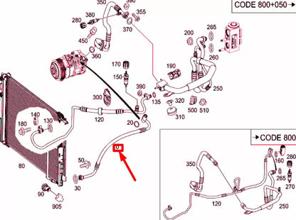 NEW MB E W212 COMPRESSOR TO CONDENSER REFRIGERANT LINE A2128302500 ORIGINAL