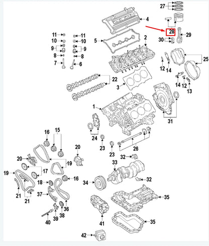 NEW AUDI A4 AVANT B8 ENGINE PISTON CYLINDERS 4-6 06E107065DM ORIGINAL