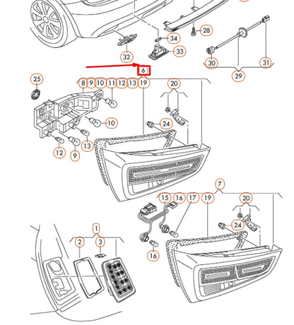 NEW AUDI A1 8X REAR LID RIGHT TAILLIGHT 8X0945094D