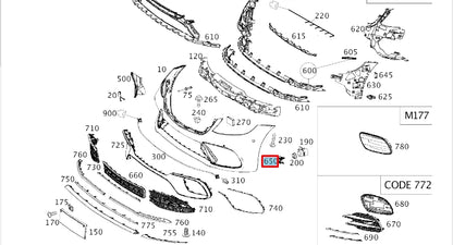 NEW MERCEDES-BENZ S W222 FRONT BUMPER PARKTRONIC HOLDER A2228852402 ORIGINAL