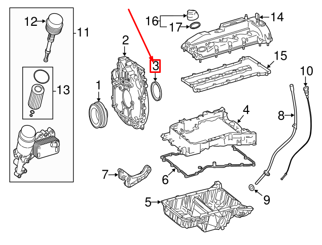 NEW MERCEDES-BENZ ML W166 TIMING COVER SEAL A0149972546 ORIGINAL