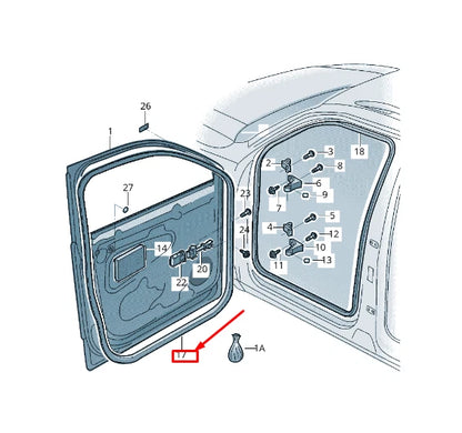 NEW VW TIGUAN AD FRONT LEFT DOOR OUTER SEAL RUBBER 5NA837701A5AP