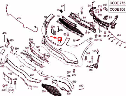 NEW MERCEDES-BENZ ML W166 FRONT BUMPER RIGHT COVER A29288550229999