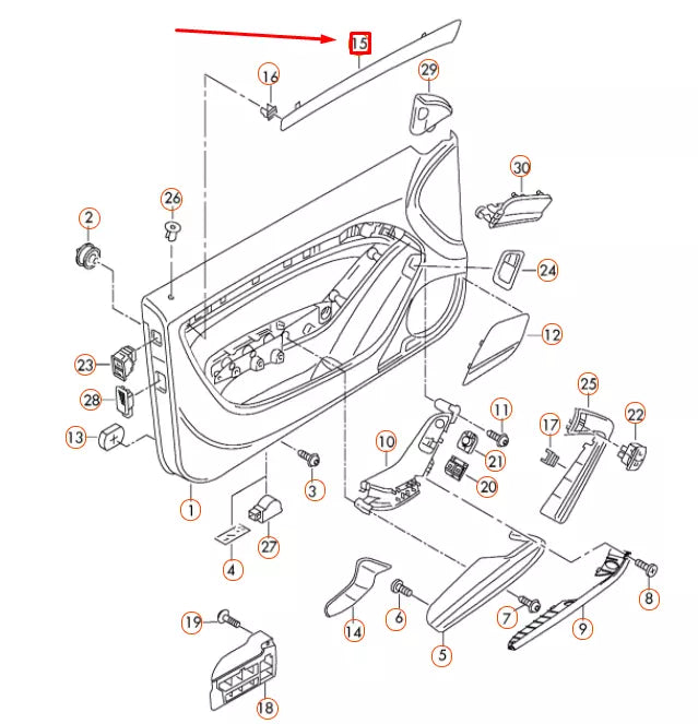 NEW AUDI A5 8T3 FRONT LEFT DOOR TRIM INSERT 8T0867409AD7V7 ORIGINAL