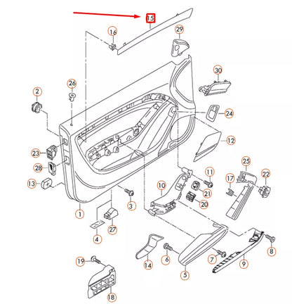 NEW AUDI A5 8T3 FRONT LEFT DOOR TRIM INSERT 8T0867409AD7V7 ORIGINAL