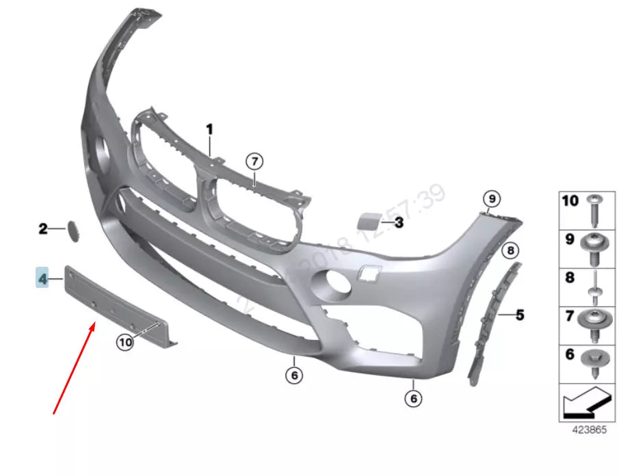 NEW BMW X5 F85 FRONT M BUMPER LICENSE NUMBER PLATE 51118056299 8056299 ORIGINAL