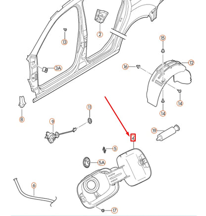 NEW VOLKSWAGEN GOLF MK5 FUEL FILLER FLAP 1K9809857BGRU ORIGINAL
