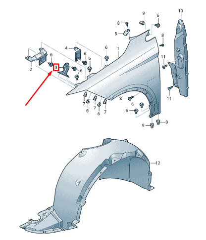 new seat arona kj front right fender bracket 6f9821168a original