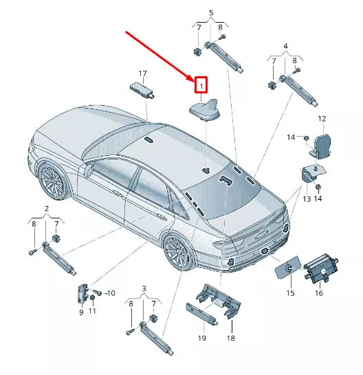 NEW AUDI A8 4N ROOF ANTENNA 4N0035503FY9B