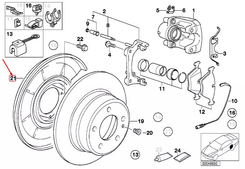 NEW BMW M3 E36 REAR LEFT WHEEL BRAKE PROTECTION PLATE 34212227129 ORIGINAL