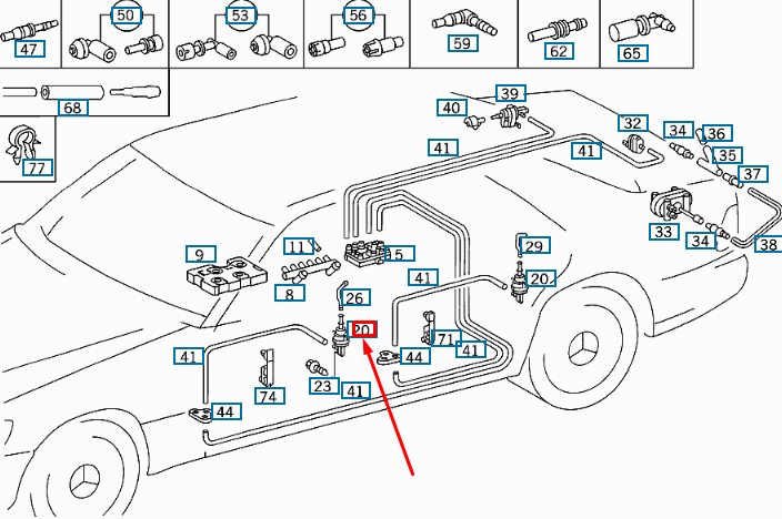 NEW MERCEDES-BENZ S W140 FRONT DOOR VACUUM ELEMENT A1408001875 ORIGINAL