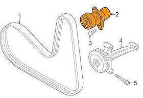 NEW AUDI A3 8V SERPENTINE DRIVE BELT TENSIONER 06L903133F ORIGINAL