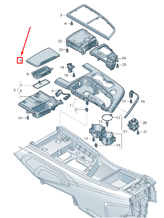 new audi q7 4m centre console ashtray trim lhd 4m1863440d1lq original