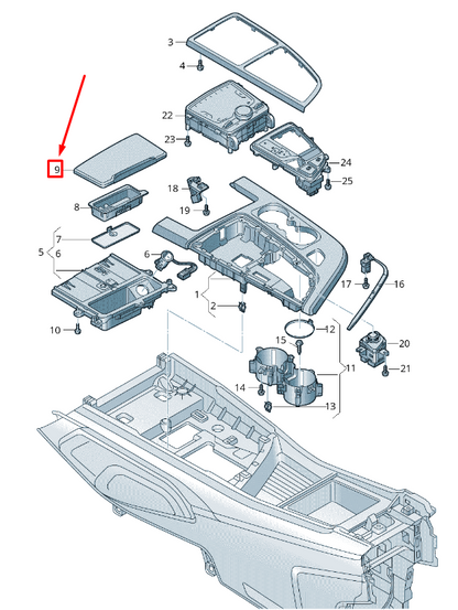 new audi q7 4m centre console ashtray trim lhd 4m1863440d1lq original
