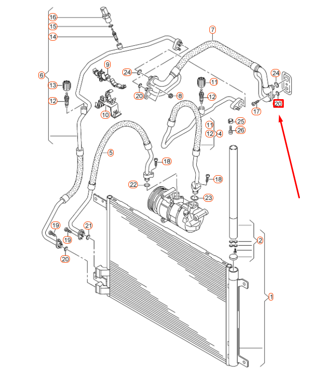 new audi a3 8v a/c refrigerant pipe o-ring 4d0260749b original