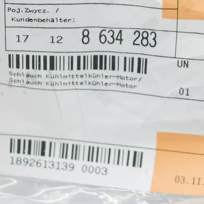 NEW BMW 3 F30, F80 COOLANT HOSE 17128634283 8634283 ORIGINAL