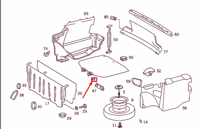 NEW MERCEDES-BENZ S W126 SPARE WHEEL WELL COVERING A1266901930 ORIGINAL