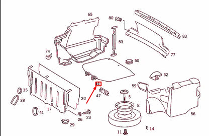 NEW MERCEDES-BENZ S W126 SPARE WHEEL WELL COVERING A1266901930 ORIGINAL