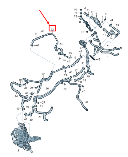 NEW AUDI A8 4N ENGINE COOLANT PIPE 4N0265235AS ORIGINAL