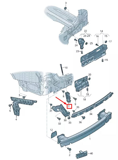 NEW AUDI A6 4A C8 REAR LEFT UPPER BUMPER GUIDE SECTION 4K5807889