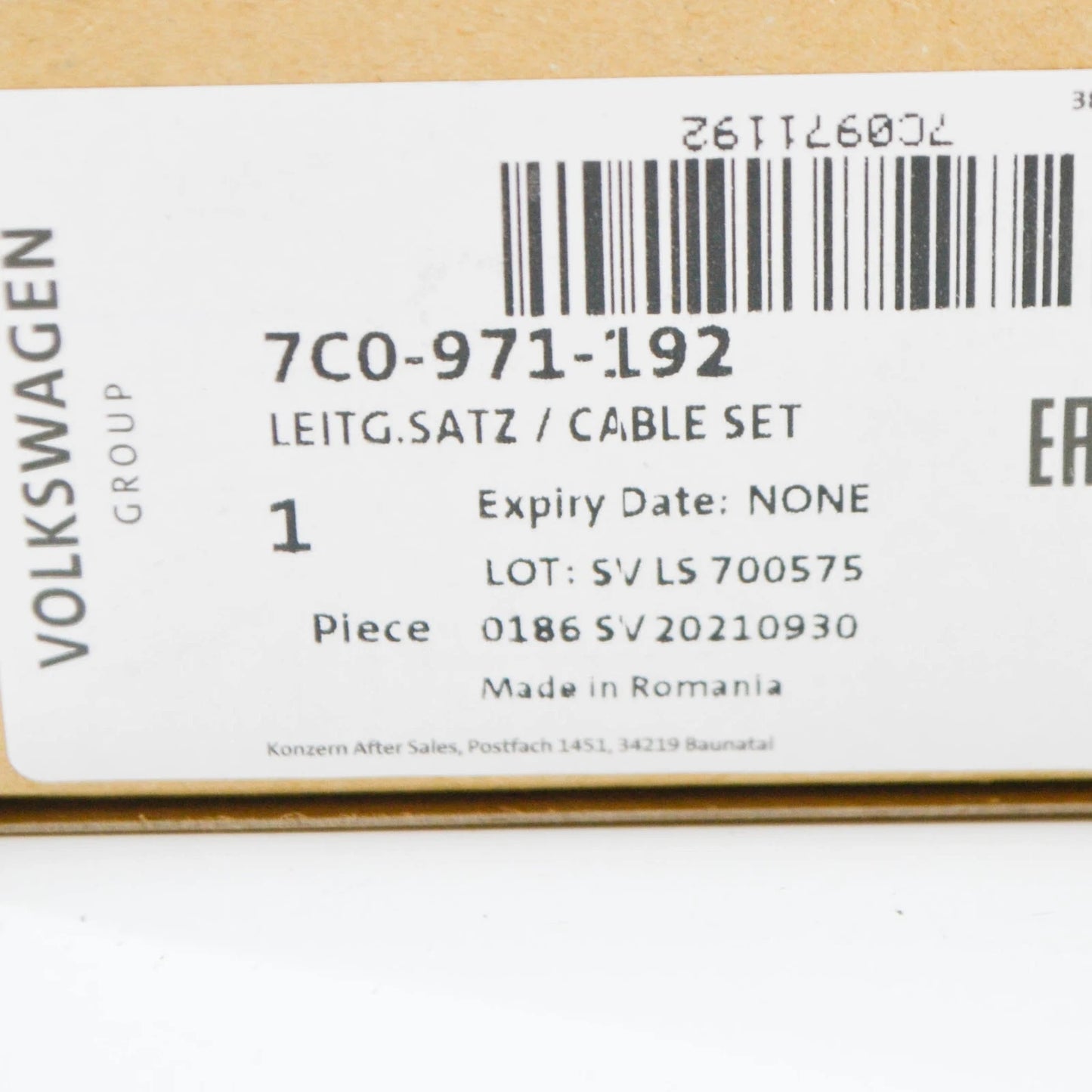 NEW VW CRAFTER MK2 SZ REAR CAMERA CABLE SET 7C0971192