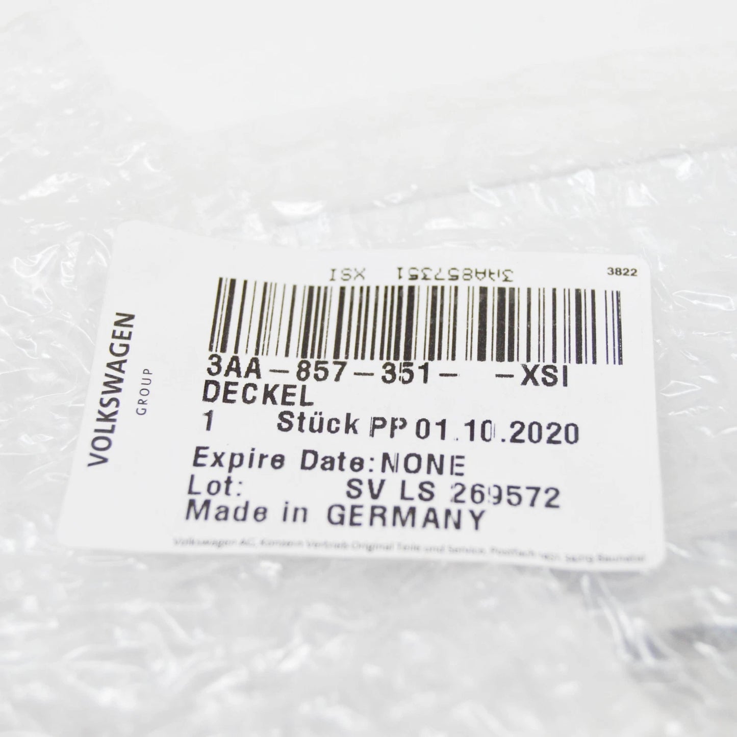 NEW VOLKSWAGEN PASSAT B7 FRONT ASHTRAY COVER TRIM 3AA857351XSI ORIGINAL