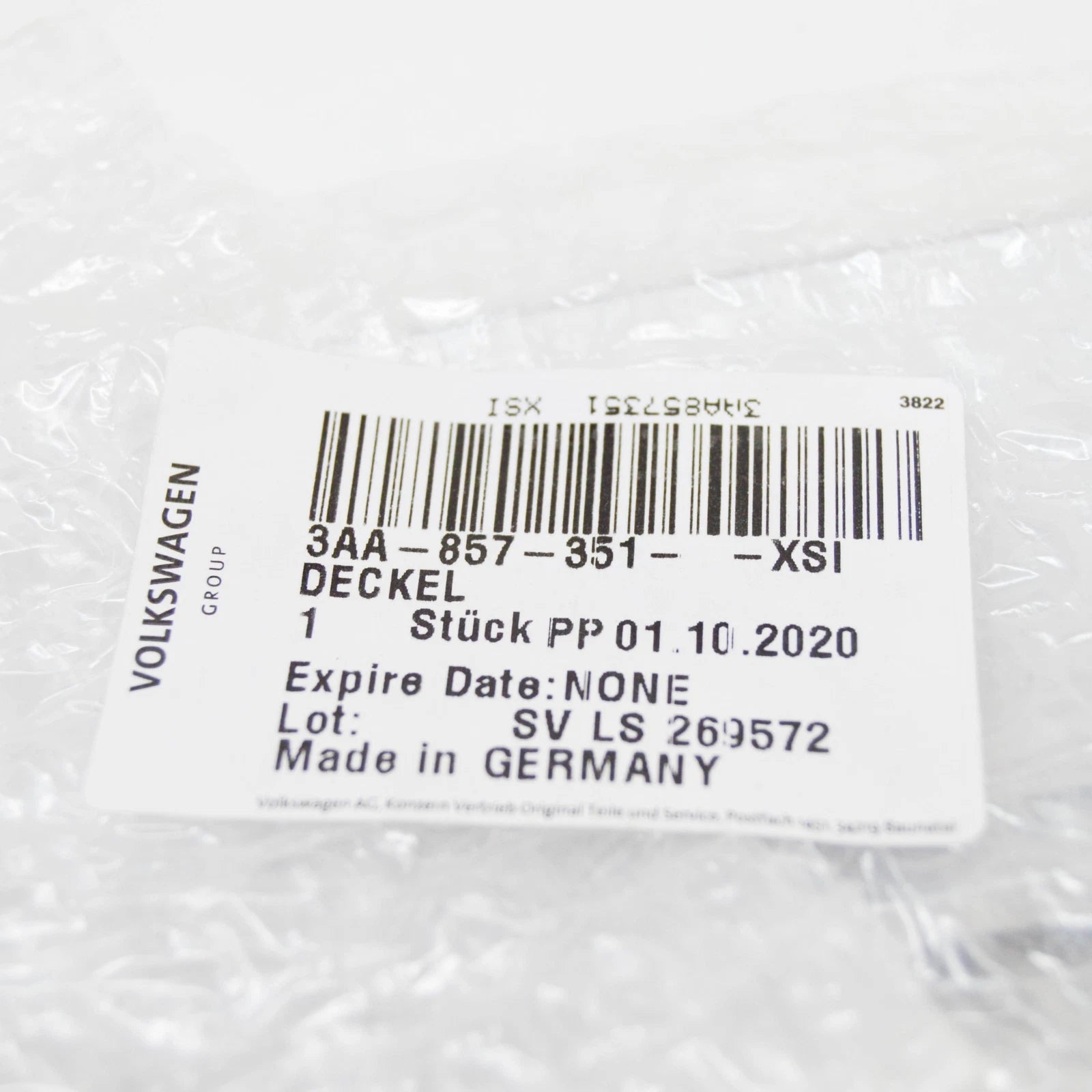 NEW VOLKSWAGEN PASSAT B7 FRONT ASHTRAY COVER TRIM 3AA857351XSI ORIGINAL