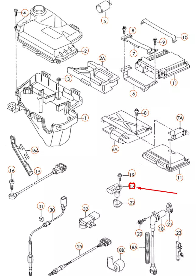 NEW AUDI A6 C6 CRANKSHAFT POSITION SENSOR 07D906433