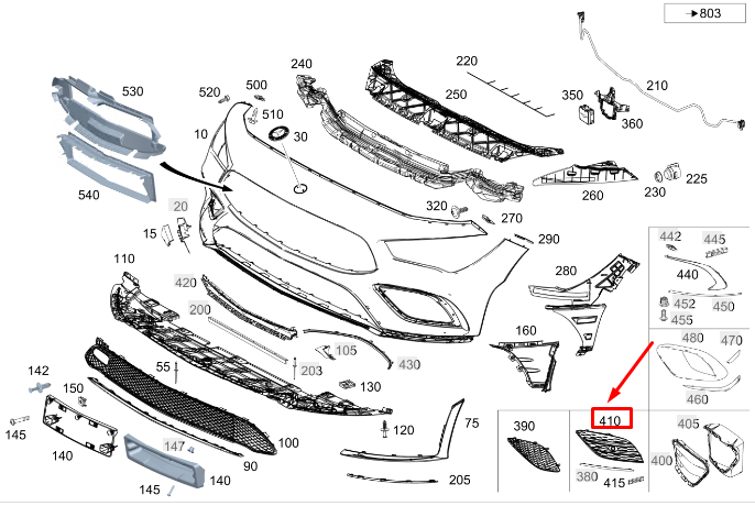 new mercedes-benz cla c118 front left lower bumper cover a1188856603 original