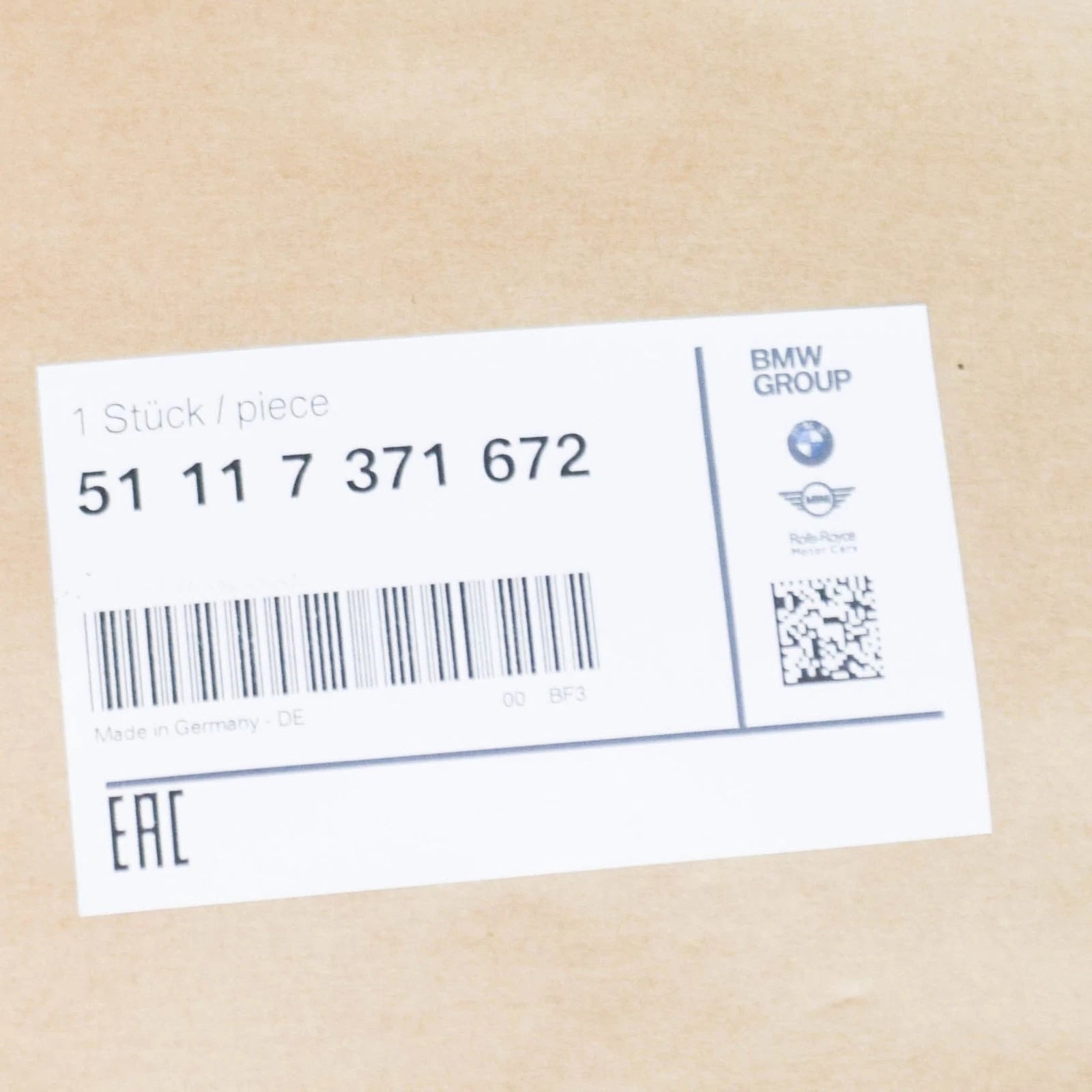 NEW BMW 1 F20 RIGHT FOG LIGHT GRILLE 51117371672 7371672 2015 ORIGINAL