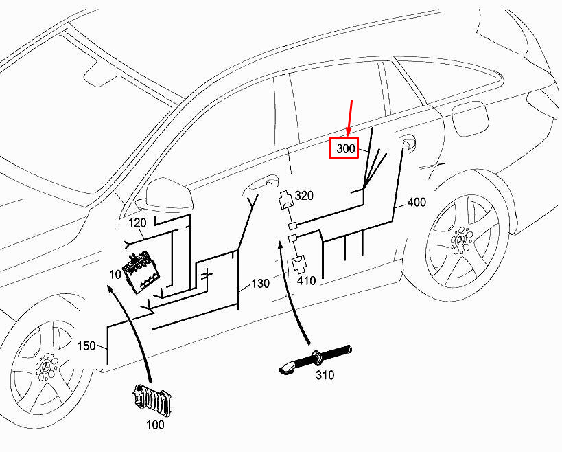 new mercedes-benz cla c117 rear door wiring harness a1175407409 original