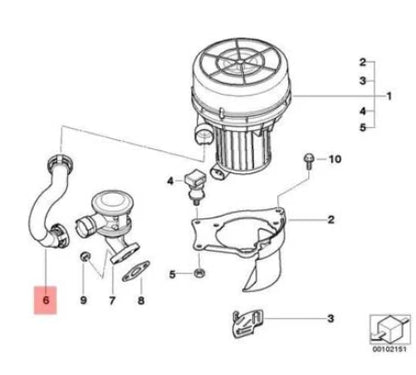 NEW BMW Z4 E85 SECONDARY AIR INJECTION HOSE 11727508048 7508048 ORIGINAL