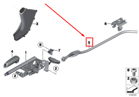 new bmw 4 f36 right parking emergency brake cable 6792265 34406792265 original