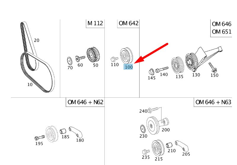 NEW MERCEDES-BENZ VITO W639 DRIVE BELT IDLER PULLEY A6422020310 ORIGINAL