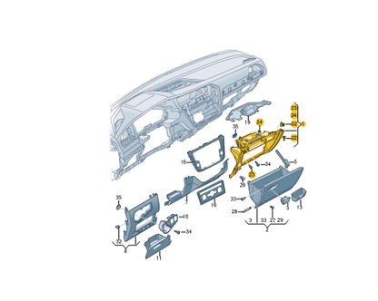 new volkswagen tiguan ad rhd glove box mount 5nc857101b82v original