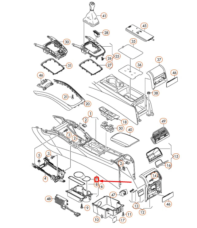 NEW AUDI A4 B8 CENTRE CONSOLE CUP HOLDER INSERT 8K08624354PK ORIGINAL
