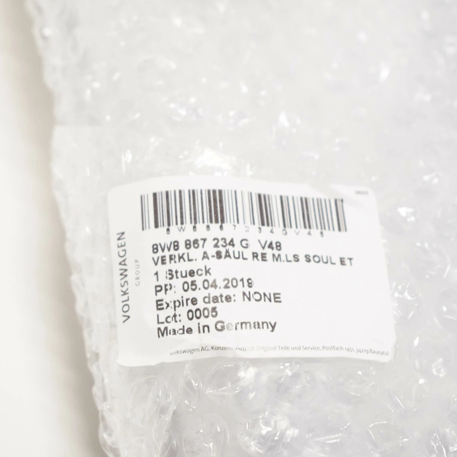 NEW AUDI A5 SPORTBACK 8W6 RIGHT UPPER A PILLAR TRIM 8W8867234GV48