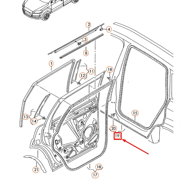 NEW AUDI Q7 4L REAR LEFT SEAL FOR SILL PANEL 4L0839119D