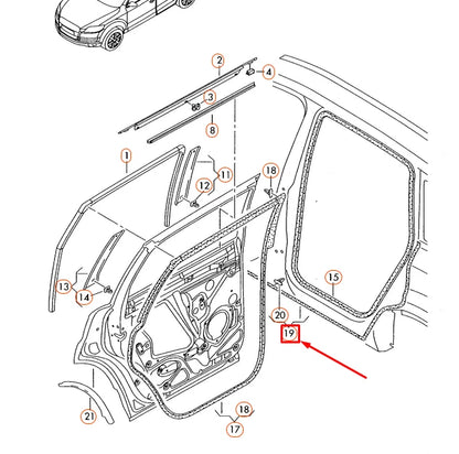 NEW AUDI Q7 4L REAR LEFT SEAL FOR SILL PANEL 4L0839119D