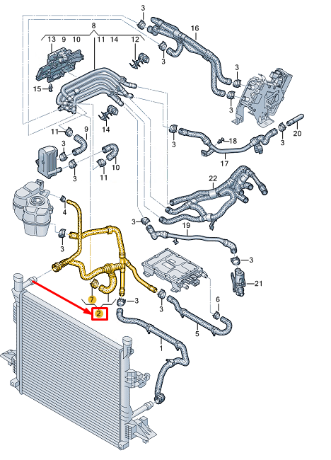 new vw id.3 e11 coolant hose with quick release coupling 1ea122101dh original
