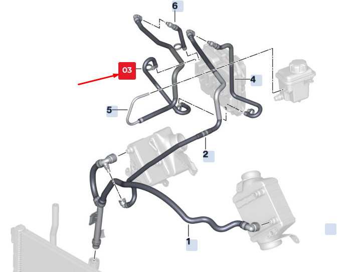 new bmw x5 f15 engine connection-dme hose 17127634262 7634262 original