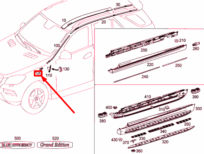 NEW MERCEDES-BENZ GLE W166 A-PILLAR MOLDING FASTENER PLATE A1666920011 ORIGINAL