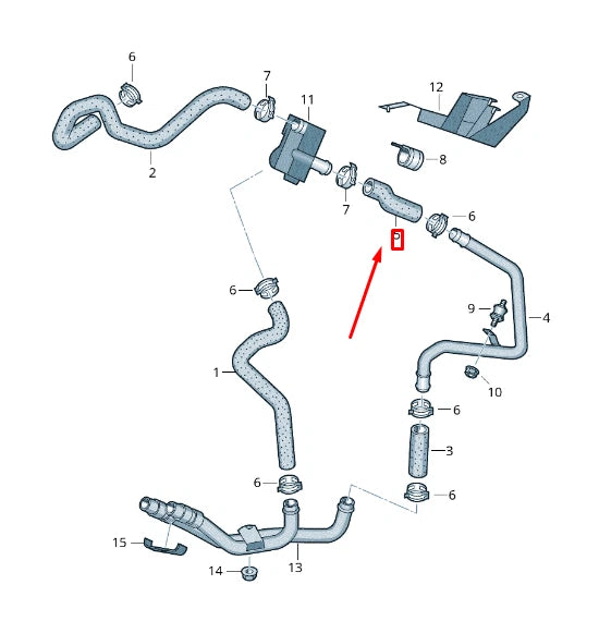 NEW VW TOUAREG 7P MK2 HEATER COOLANT HOSE 7P0815984