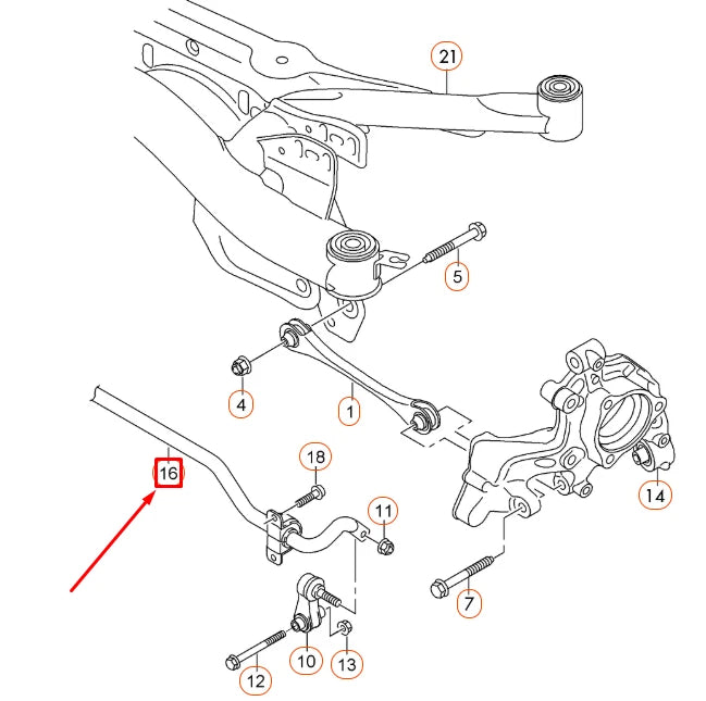 NEW AUDI A3 8V REAR ANTI ROLL BAR 5Q0511305BD ORIGINAL