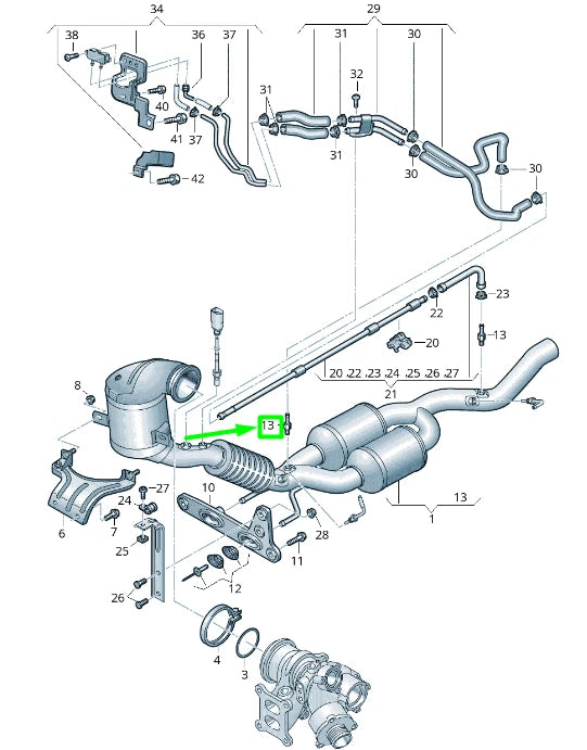 NEW VOLKSWAGEN PASSAT B8 3G EXHAUST PIPE CONTROL LINE 3Q0253574B ORIGINAL