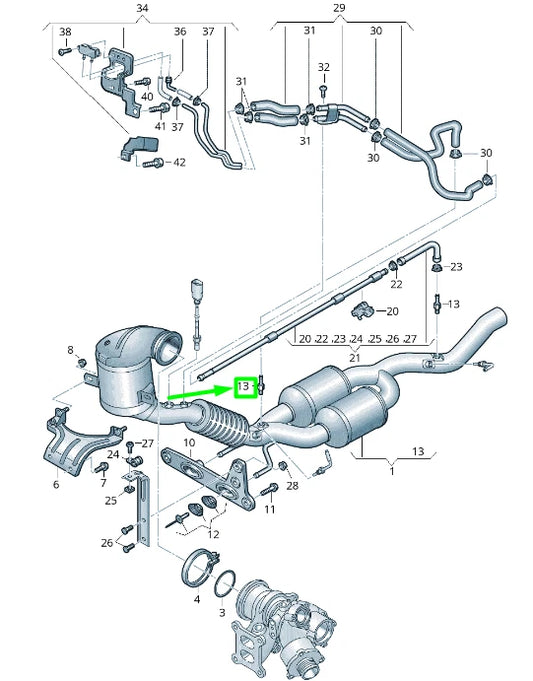 NEW VOLKSWAGEN PASSAT B8 3G EXHAUST PIPE CONTROL LINE 3Q0253574B ORIGINAL