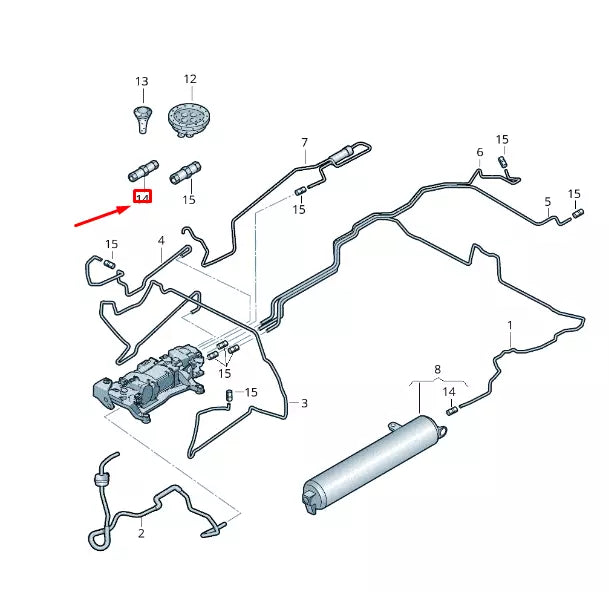 NEW VW TOUAREG 7P MK2 AIR LINE PUSH-ON CONNECTOR 7L0616757
