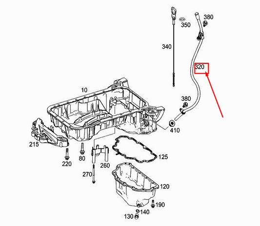 new mercedes-benz c coupe c205 engine oil dipstick tube a2760109810 original